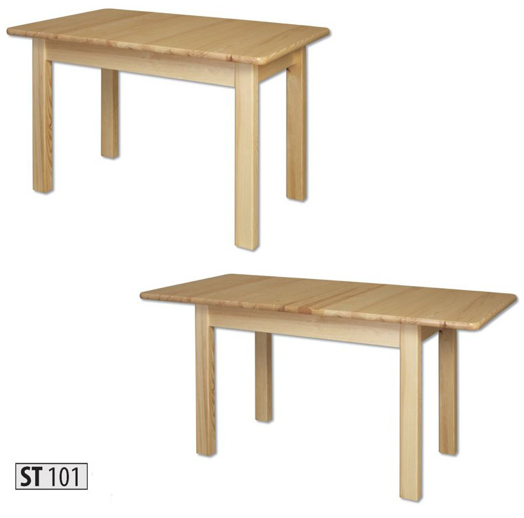 ST101 Jedálenský stôl rozkladací 155, prírodná borovica