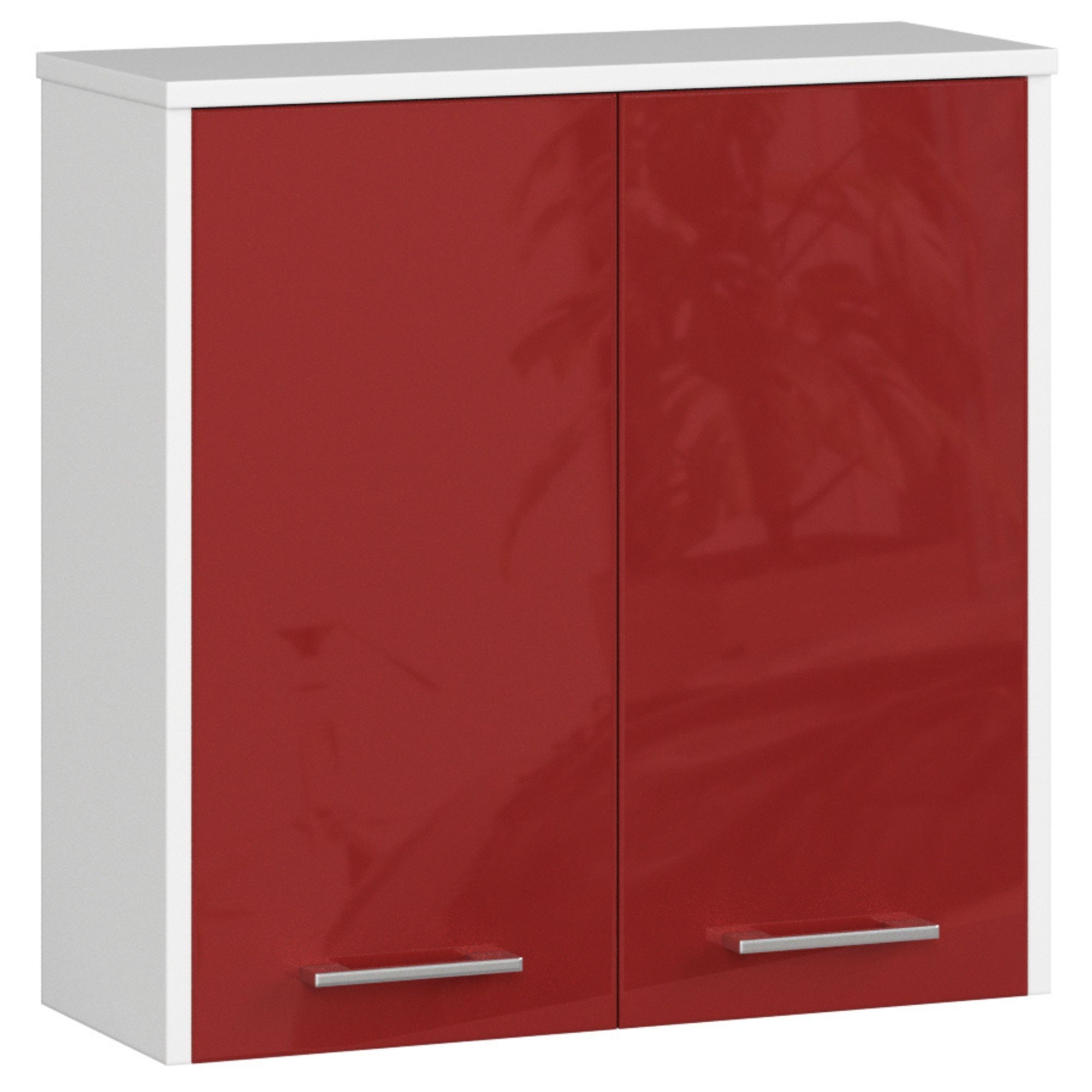Dizajnová kúpeľňová skrinka ISLA60, biela / červený lesk
