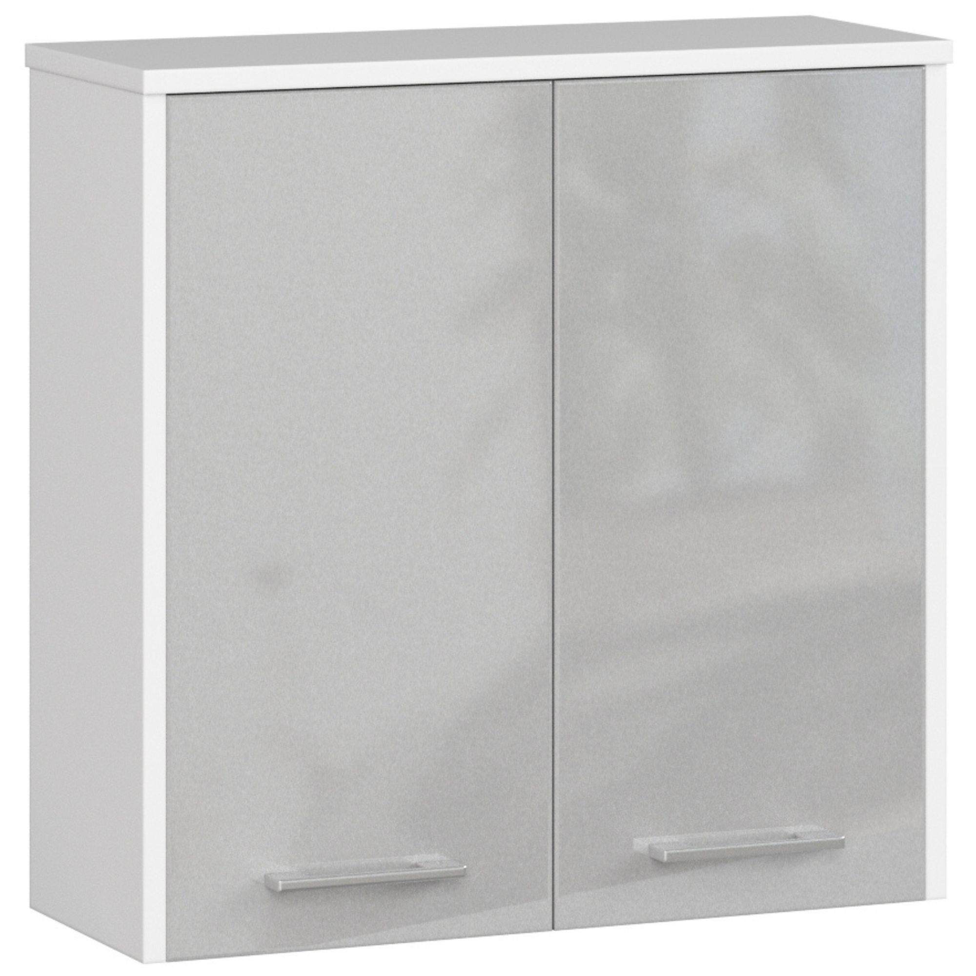 E-shop Dizajnová kúpeľňová skrinka ISLA60, biela / metalický lesk